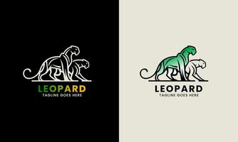 léopard icône symbole puma, jaguar diriger, chat tigre animal logo modèle image illustration vecteur