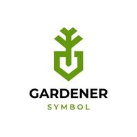 jardinier logo conception, pelouse se soucier, agriculteur, pelouse un service logotype vecteur