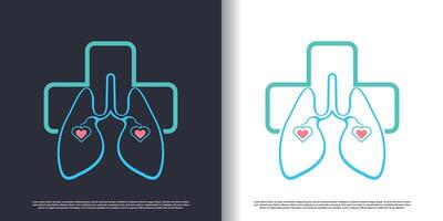 poumons logo conception avec Créatif concept prime vecteur