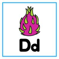 plat dragon fruit alphabet ré illustration vecteur