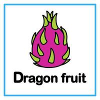 plat dragon fruit alphabet illustration vecteur