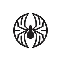 minimaliste araignée logo sur une blanc Contexte vecteur
