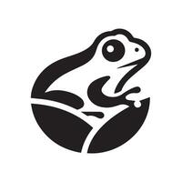 minimaliste grenouille logo sur une blanc Contexte vecteur