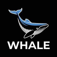 baleine moderne plat minimaliste logo vecteur