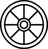 roue noir ligne style illustration vecteur
