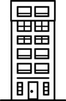bâtiment noir ligne style illustration vecteur
