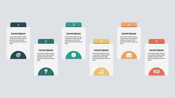 six pas infographie chronologie modèle vecteur