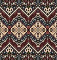 tissu modèle rouge bleu ethnique tribu chaud tapis Feu sans couture vecteur