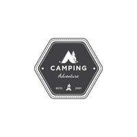 conception de logo d'aventure de camping vecteur