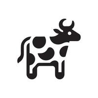 minimaliste vache logo sur une blanc Contexte vecteur