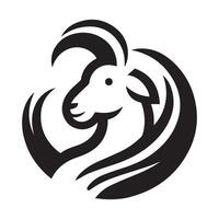 minimaliste chèvre logo sur une blanc Contexte vecteur