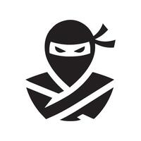 minimaliste ninja logo sur une blanc Contexte vecteur