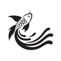 minimaliste poisson logo sur une blanc Contexte vecteur