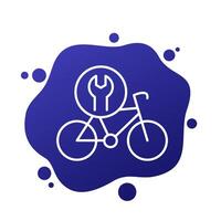 vélo, icône de ligne de service de réparation de vélos vecteur