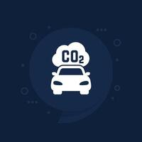 carbone les émissions de une voiture icône vecteur