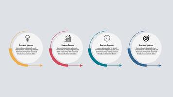 4 pas infographie chronologie modèle vecteur