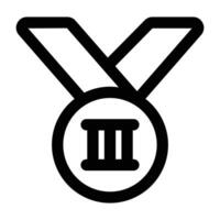 Facile troisième médaille icône. le icône pouvez être utilisé pour sites Internet, impression modèles, présentation modèles, illustrations, etc vecteur