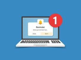 portable notification icône dans plat style. ordinateur illustration sur isolé Contexte. rappel message signe affaires concept. vecteur