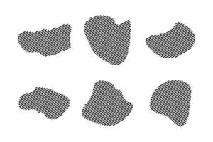 blobs abstrait fluide forme Bande lignes ensemble abstrait noir formes liquide forme éléments Aléatoire contour fluide formes. vecteur