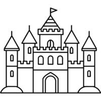 Royal Château contour coloration livre page ligne art illustration numérique dessin vecteur