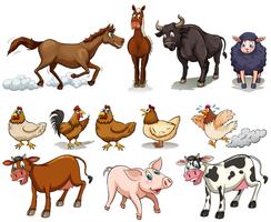 Différents types d&#39;animaux de la ferme vecteur