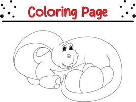 dinosaures coloration page. content animal coloration livre pour les enfants. vecteur