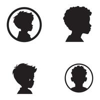 noir silhouettes de garçons sur blanc Contexte. illustration. vecteur