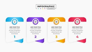 affaires étiquette infographie conception modèle avec 4 pas ou les options vecteur