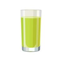 plein verre de vert jus isolé sur blanc Contexte. illustration dans plat style avec boire. clipart pour carte, bannière, prospectus, affiche conception vecteur