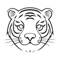 tigre noir et blanc dessin animé personnage conception collection. blanc Contexte. animaux domestiques, animaux. vecteur