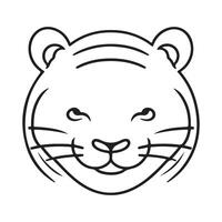 tigre noir et blanc dessin animé personnage conception collection. blanc Contexte. animaux domestiques, animaux. vecteur