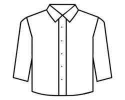 Hommes longue manche recours chemise plat esquisser illustration vecteur