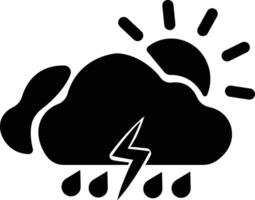 temps plat Icônes ensemble. soleil, pluie, tonnerre tempête, rosée, vent, neige nuage, nuit ciel rendre style symbole, gouttes de pluie. minimal pour applications ou site Internet isolé sur vecteur