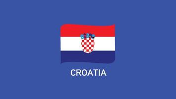 Croatie emblème équipes européen nations 2024 symbole abstrait des pays européen Allemagne Football logo conception illustration vecteur