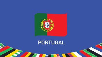 le Portugal drapeau ruban équipes européen nations 2024 abstrait des pays européen Allemagne Football symbole logo conception illustration vecteur
