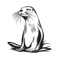 illustration de une loutre isolé sur blanc vecteur