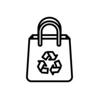 recyclage sac, ligne icône, isolé Contexte vecteur