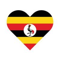 nationale drapeau de Ouganda. Ouganda drapeau. Ouganda cœur drapeau. vecteur