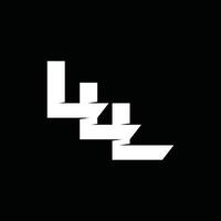 initiale tripler l moderne géométrique logo conception modèle sur noir Contexte vecteur