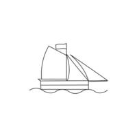 navire ligne dessin illustration Facile logo conception modèle vecteur
