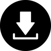 Télécharger icône télécharger cercle symbole. enregistrer bouton fichier plat pour la toile illustration conception vecteur
