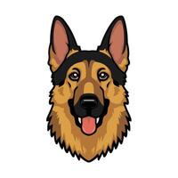 une dessin animé art de une jerman berger chien visage vecteur