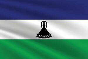 nationale drapeau de Lesotho. Lesotho drapeau. agitant Lesotho drapeau. vecteur