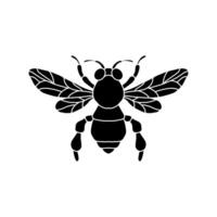 mon chéri abeille icône. noir abeille sur blanc Contexte. silhouette. graphique illustration de insecte silhouette dessin pour mon chéri des produits, emballer, conception. vecteur