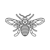 abeille contour noir icône. clipart image isolé sur blanc Contexte. graphique illustration de insecte silhouette dessin pour mon chéri des produits, emballer, conception. vecteur