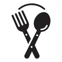 minimaliste fourchette et cuillère logo vecteur