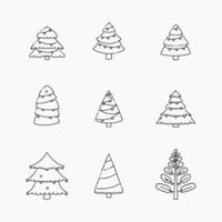 Noël arbre griffonnage ligne illustration vecteur