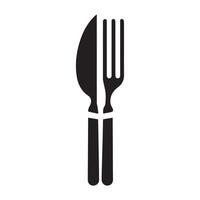 minimaliste fourchette et couteau logo vecteur