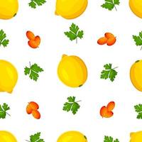 motif de citrons et d'argousier. modèle vectorielle continue avec l'argousier de citrons. illustration vectorielle vecteur