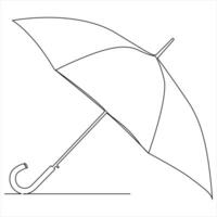 continu Célibataire ligne parapluie pluie temps art dessin style illustration vecteur